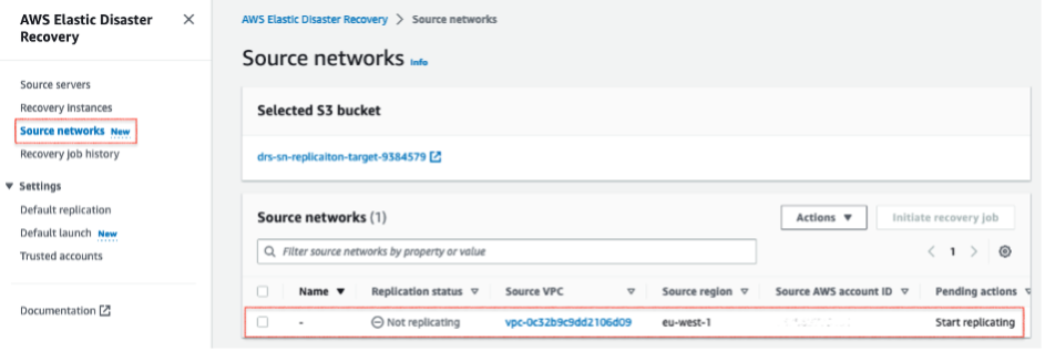 DRS source networks that have been automatically discovered