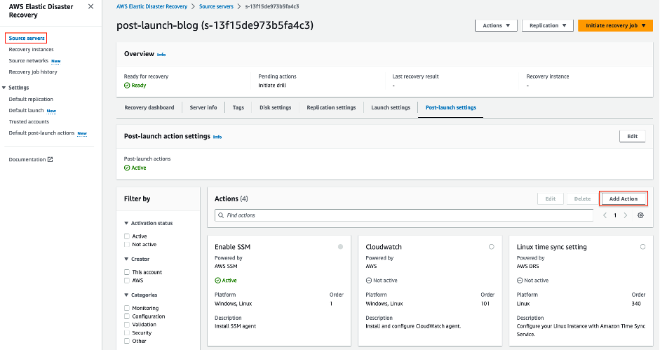 Adding a new post launch action