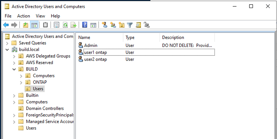 Figure 5 AD Users and Computers setting