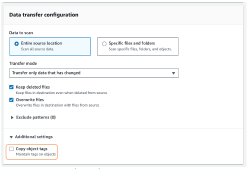 Data Transfer configuration