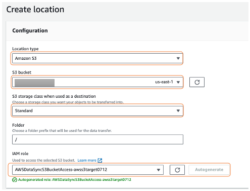 Create destination location
