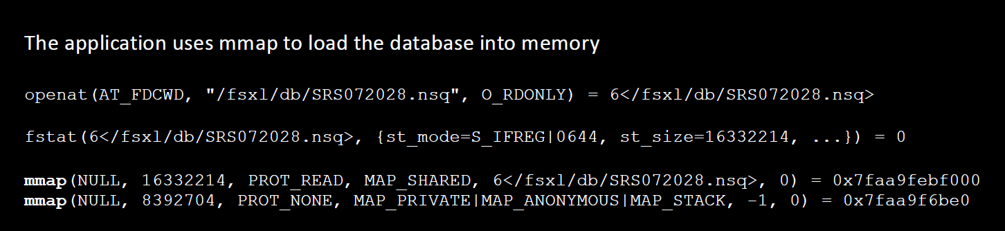 Strace example output