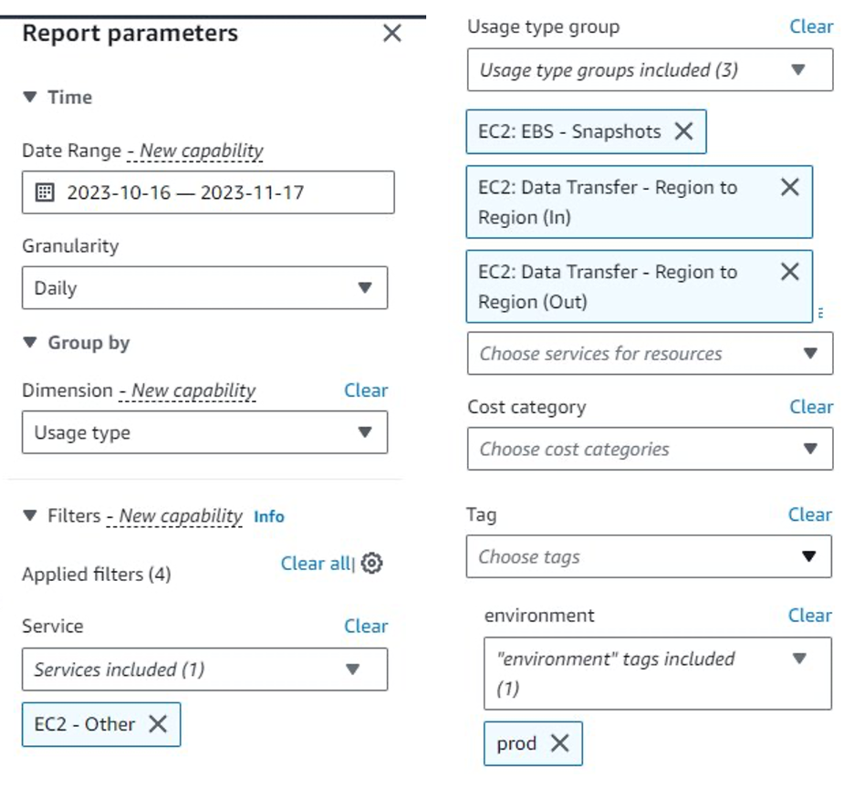 Screenshot showing Cost Explorer interface in AWS Billing console