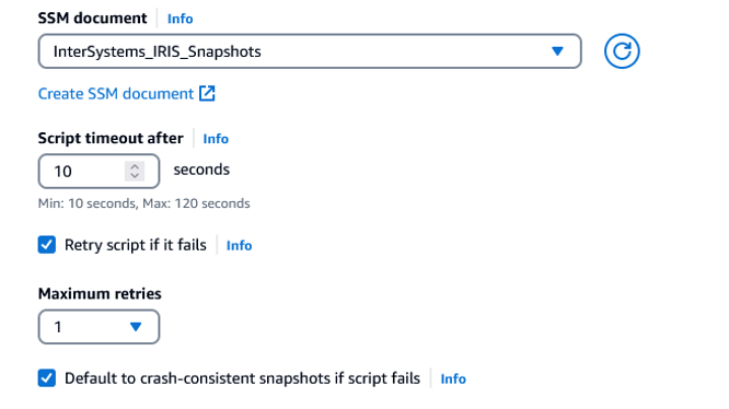 Screenshot showing the selection of InterSystems SSM document