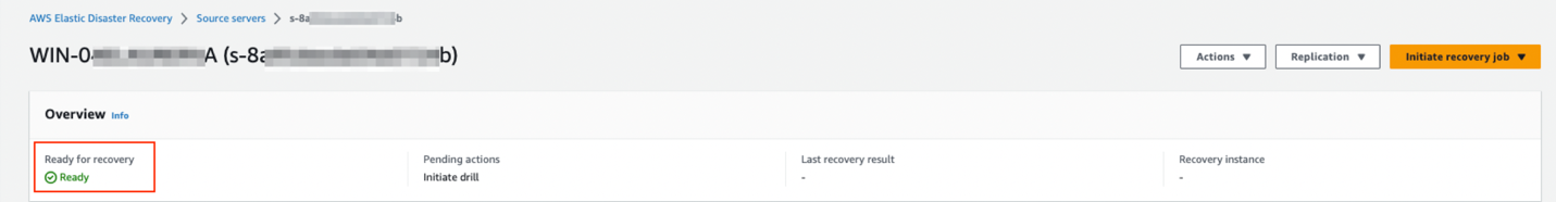 Figure 7 Status of the Windows VM source server