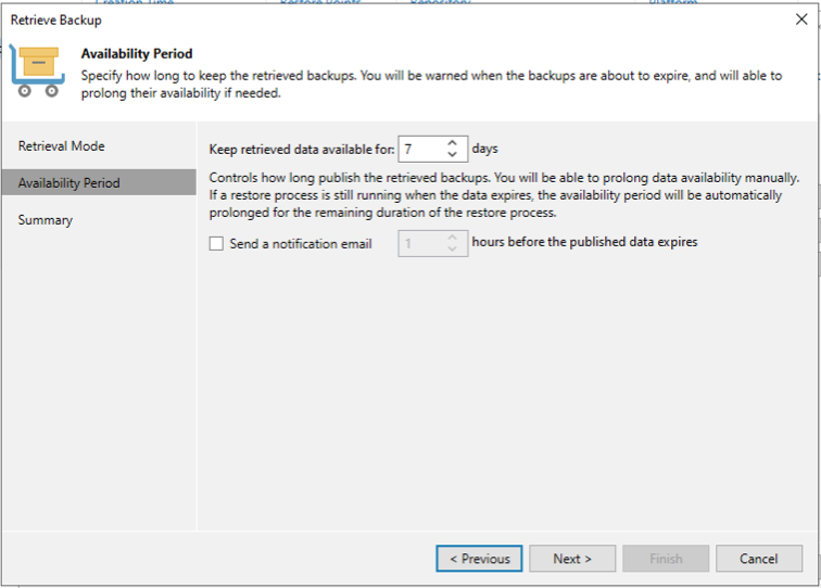 Select Availability Period