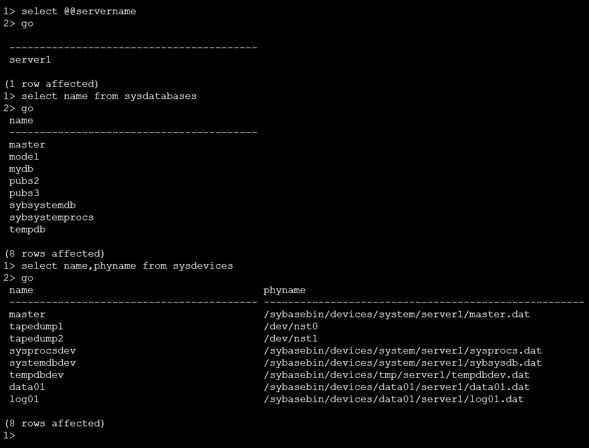 SAP ASE database and devices