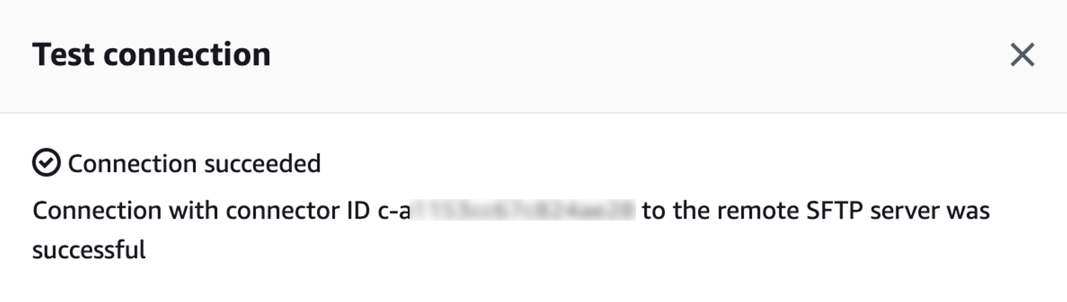 Figure 22: The following screenshot shows how the successful test connection should look