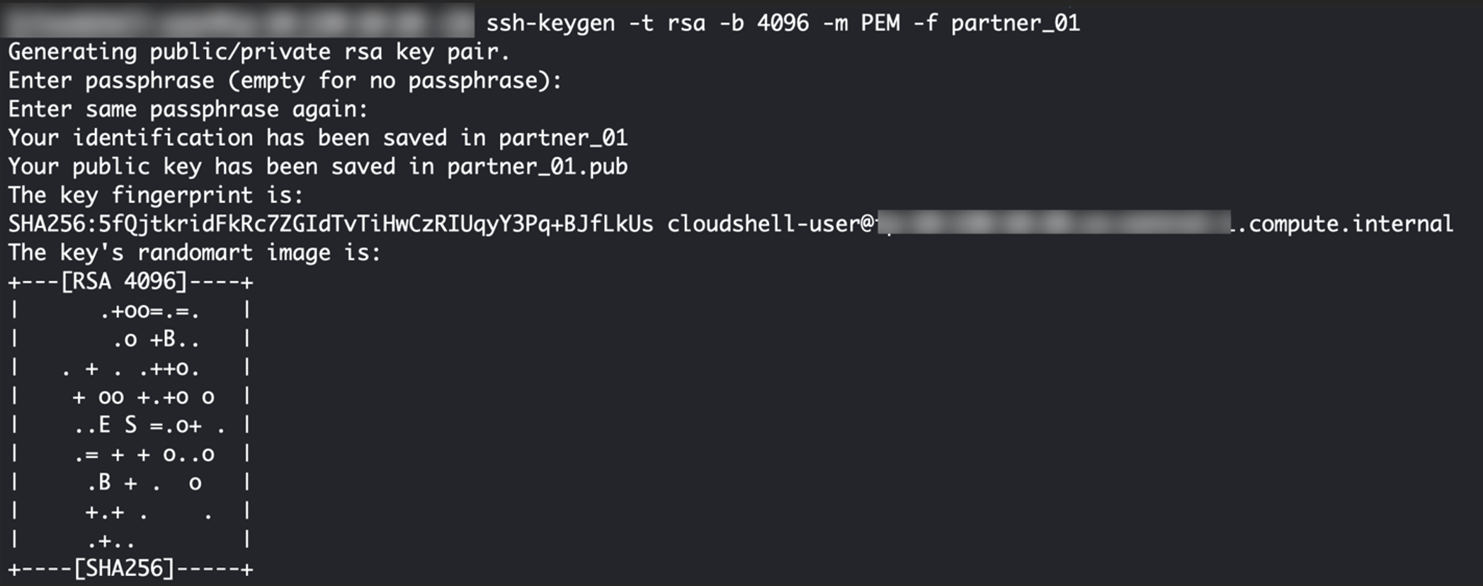 Figure 4: The following screenshot shows the output of the ssh-keygen command