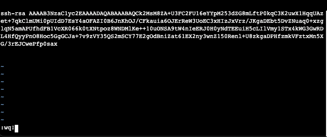 Figure 2.15: Showing how to save changes to the Instance Authorization key file