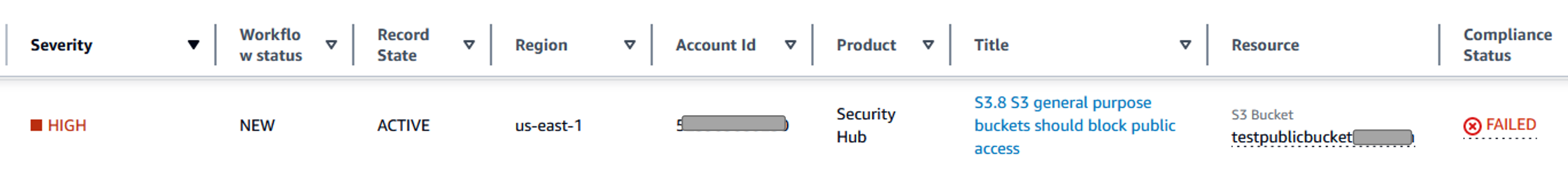 Security_Hub_finding_of_a_public_S3_bucket