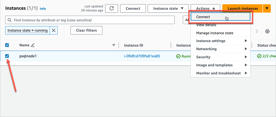 Figure 2: EC2 instance connect