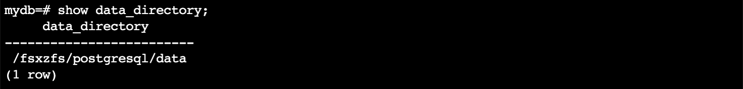Figure 5: PostgreSQL listing of databases directory