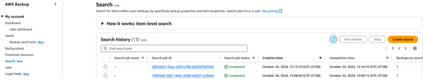 Figure 3. Create a new search job