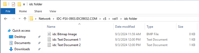 Figure 10: Data information in the IDC environment before migration