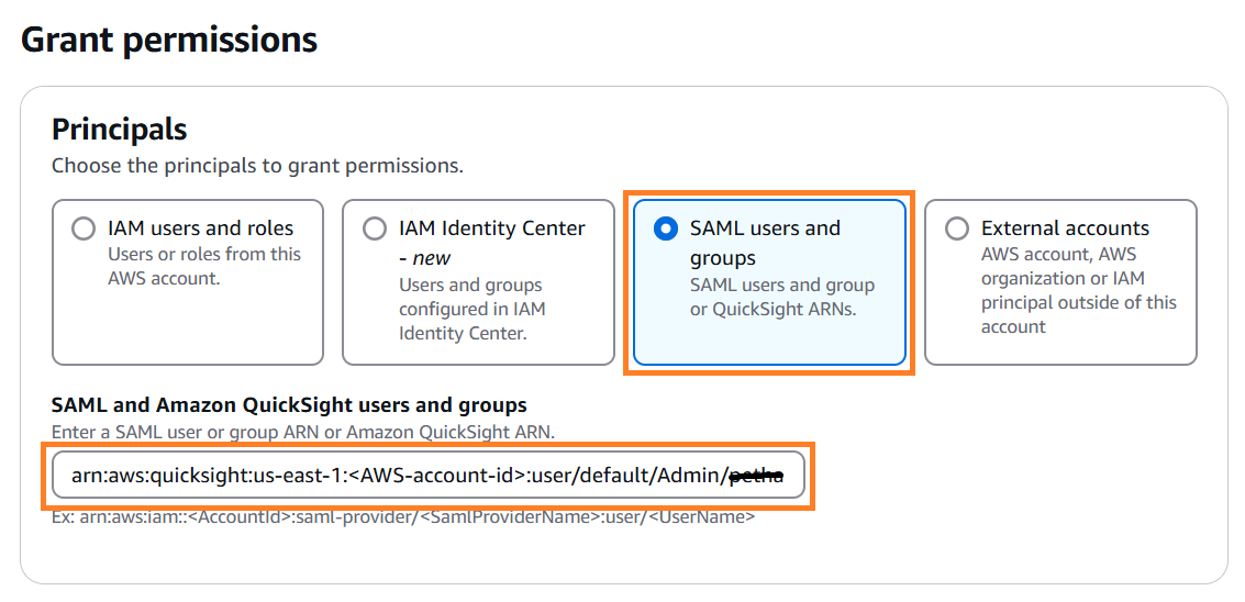 Grant database permissions to SAML users and groups