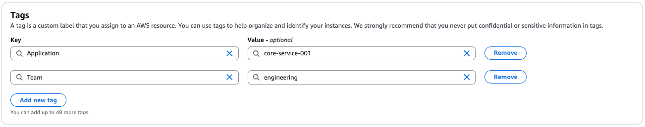 Figure 15: Adding tags to channel