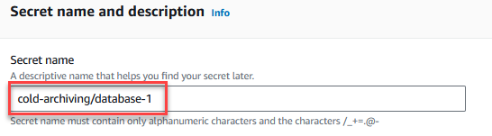 Figure 7 - The Secret name with its associated prefix