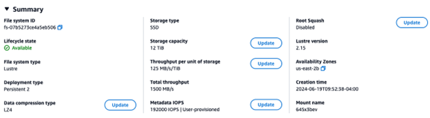 Figure 6: File System creation with 192,000 metadata IOPS