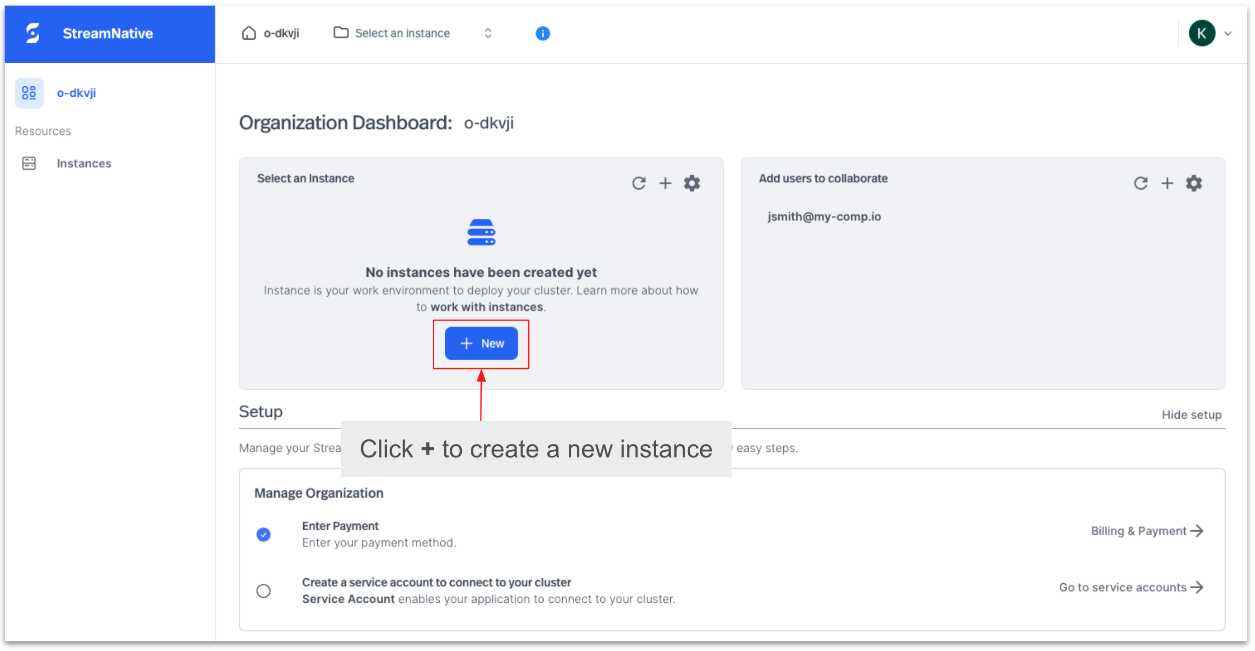 Figure 4_ Image showcasing how to create new StreamNative Cloud instance