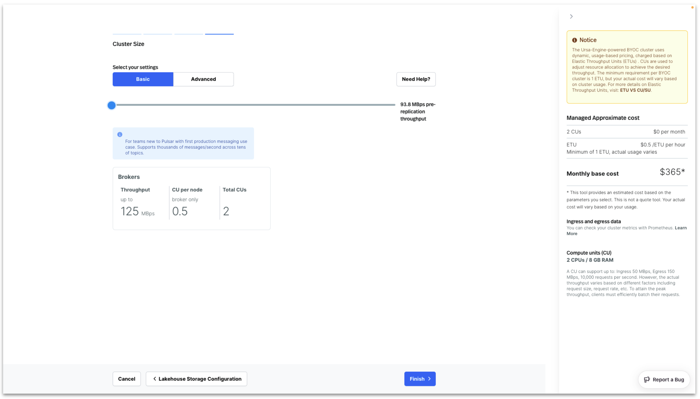Figure 9_Image showcasing StreamNative Cloud instance cluster size
