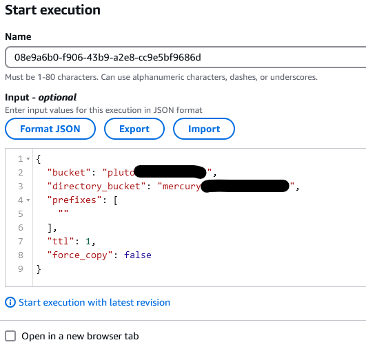 Figure 5 - Copying all data from the pluto general purpose bucket to the mercury directory bucket