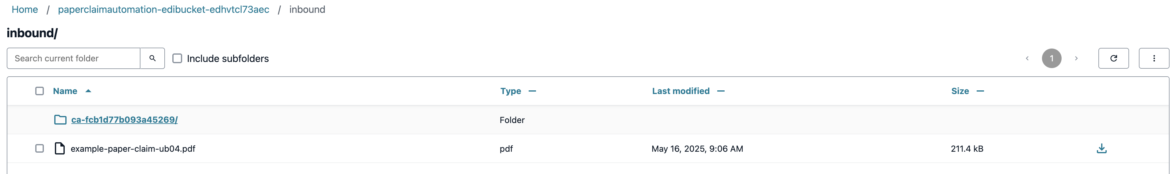 UB-04 form upload to inbound folder