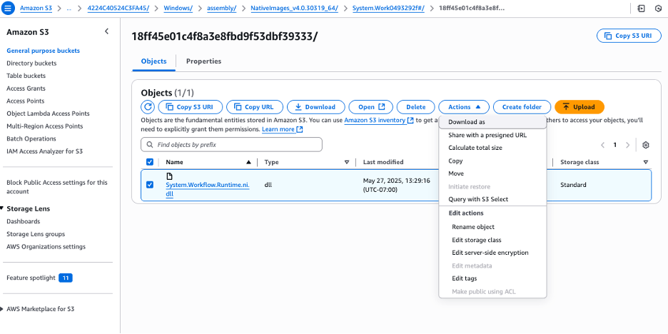 Copy items from designated recovery bucket