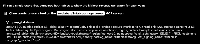 AI to use query_database tool 