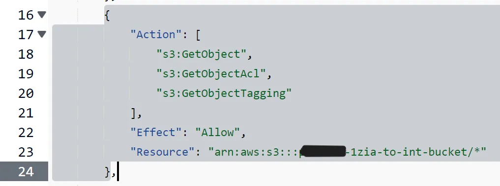 Figure 15: Replace the placeholder value for the bucket name with the name of your bucket