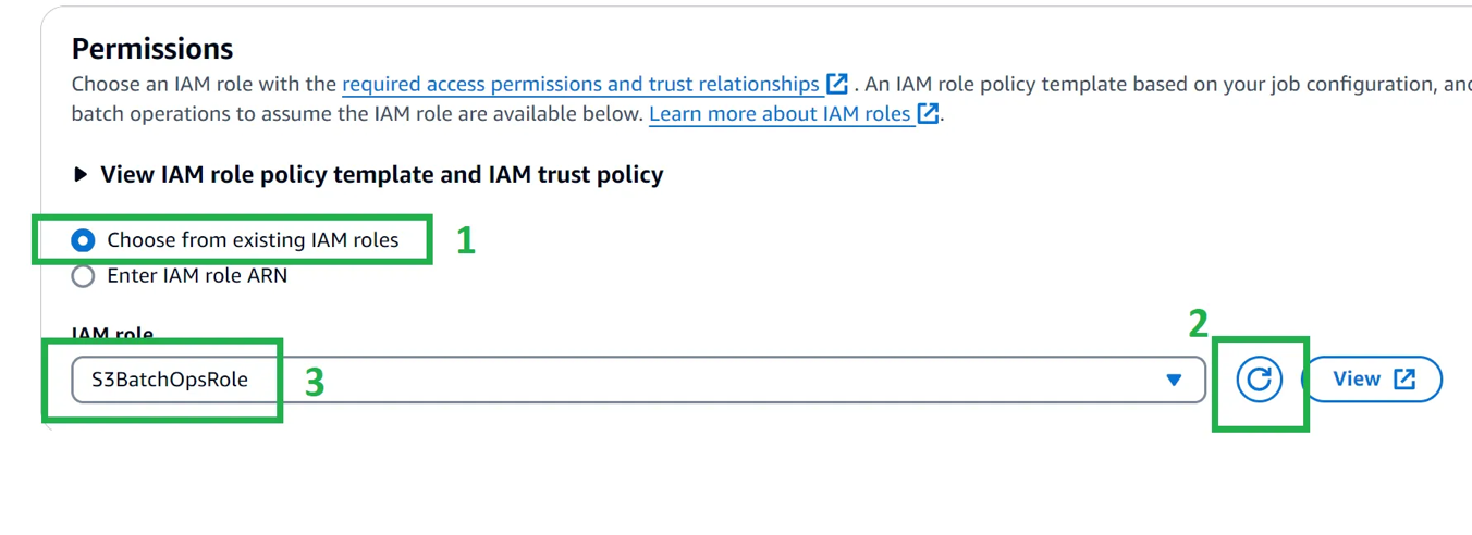 Figure 17: Select the newly-created IAM role