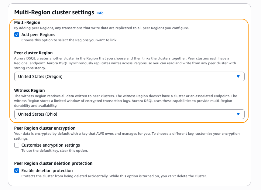 Multi-Region restore configuration