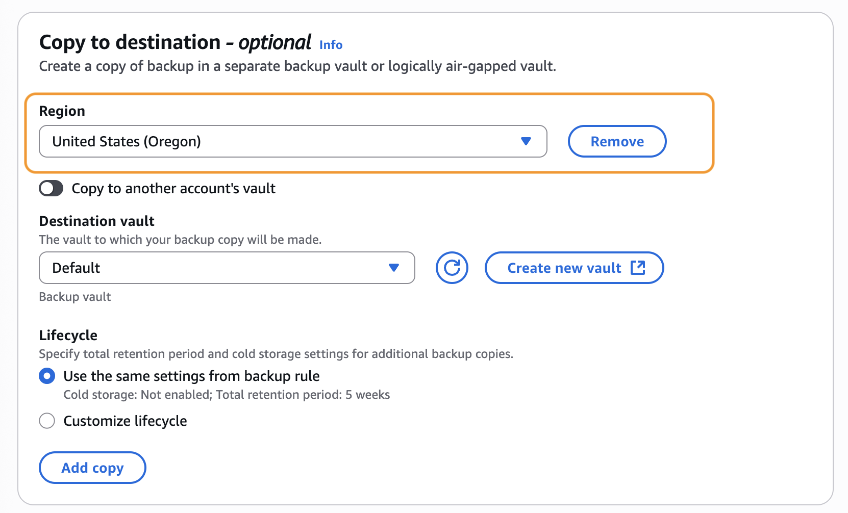 Choose Daily-35day-Retention template