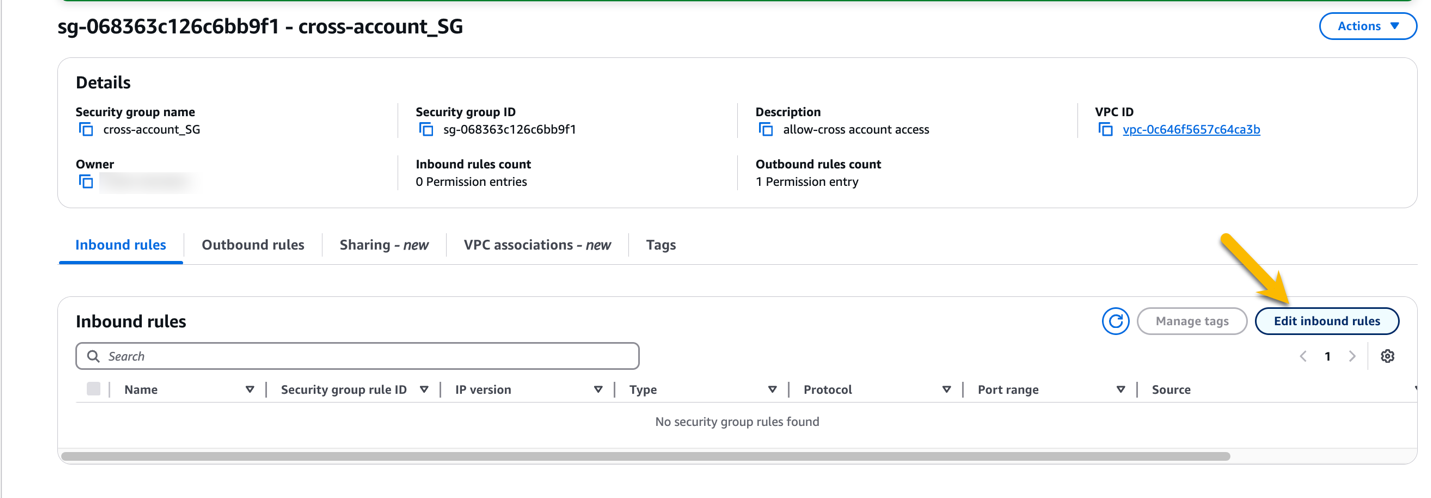 Figure 14: Editing inbound rule of security group