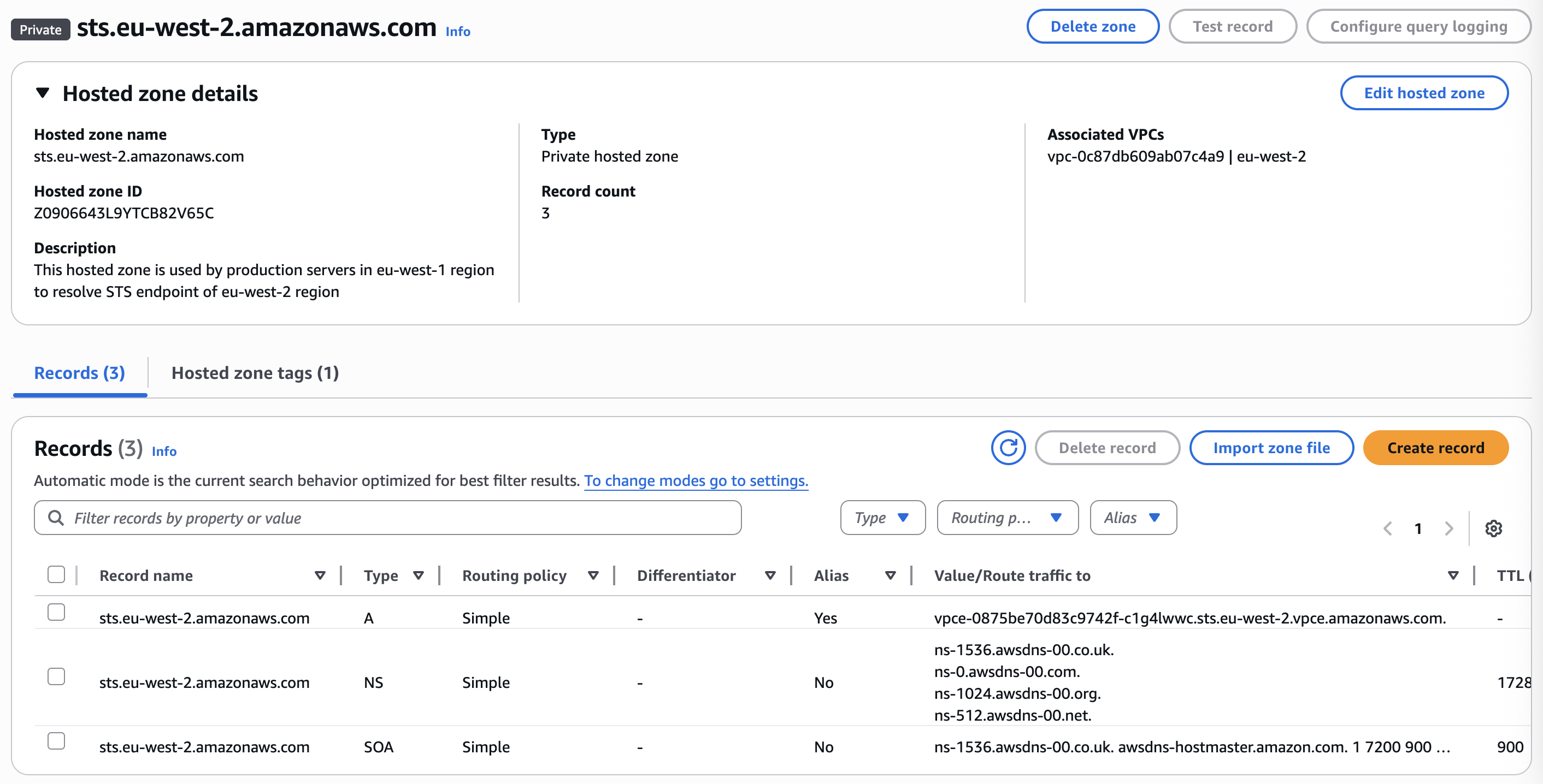 Alias record for R53 Hosted zone