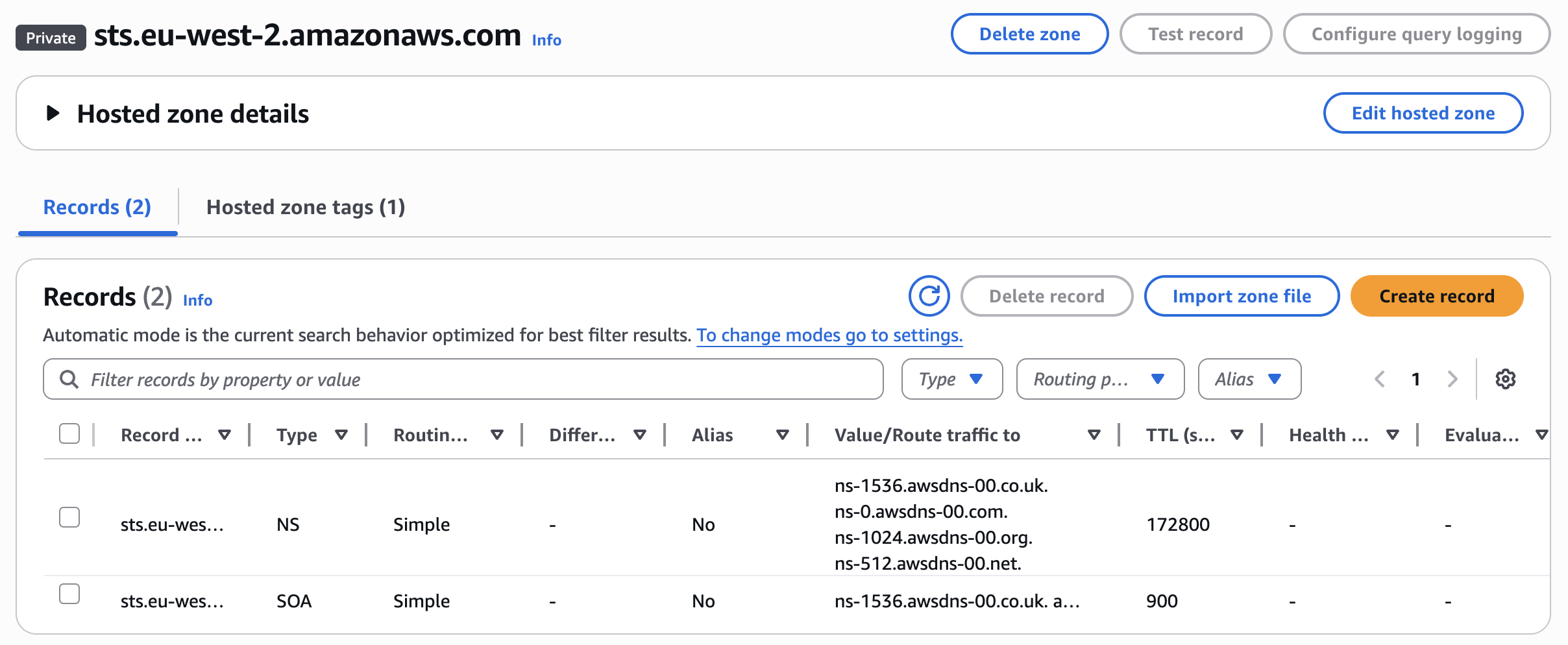 Adding an Alias record to associate STS endpoint with STS VPC endpoint