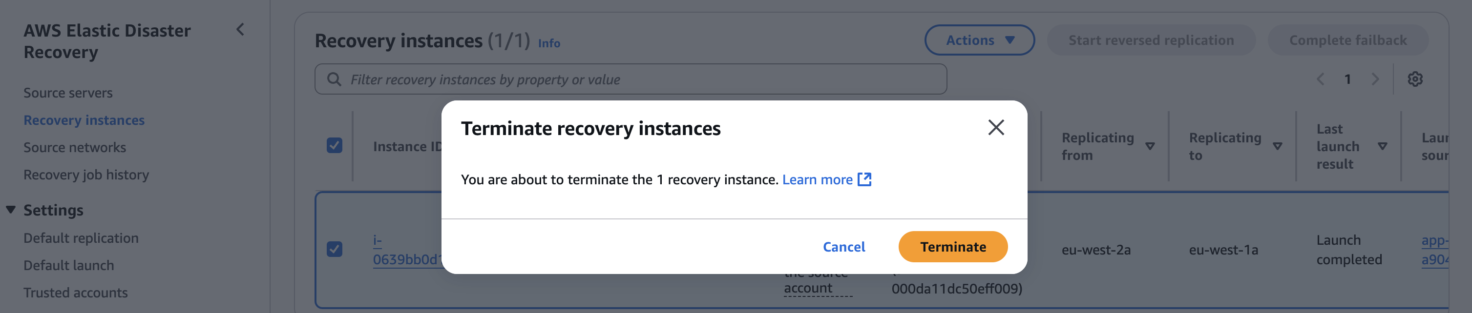 The old recovery instances are no longer needed after a successful failback