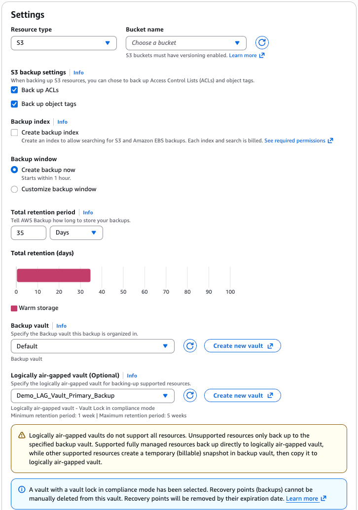 On-demand backup