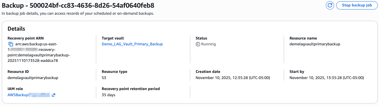 Backup details