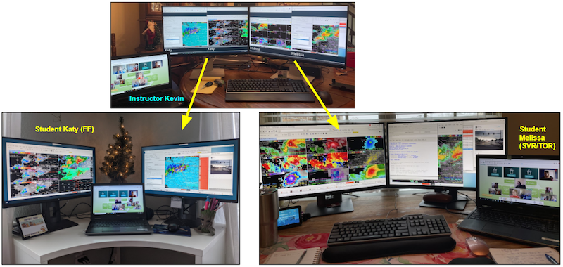 Figure 2. The instructor’s view of two student workstation desktops.