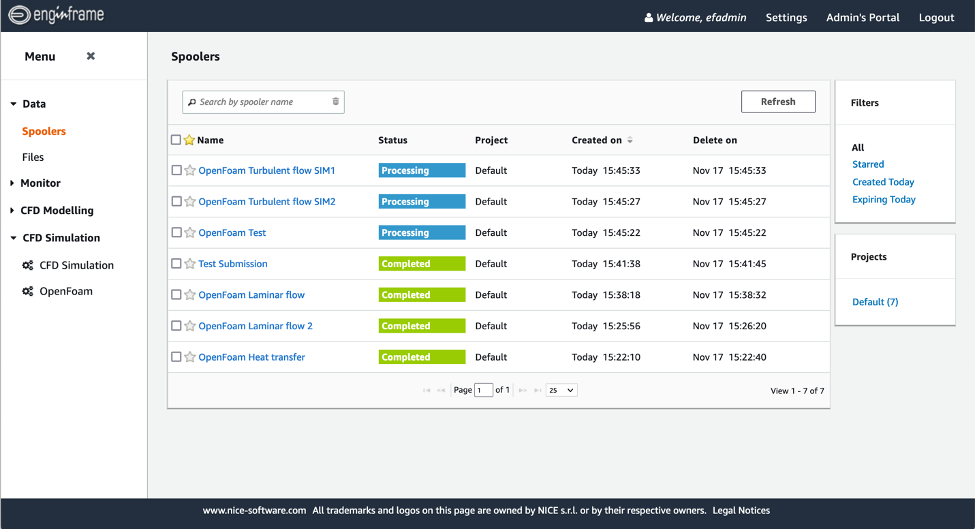 Figure 1 –EnginFrame’s unified interface will enable customers to manage their HPC workflows across on-premises and in-cloud environments, all in one place.