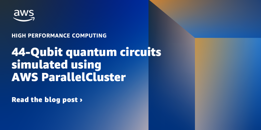 44-Qubit quantum circuits simulated using AWS ParallelCluster