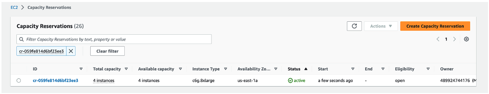 Figure 4: On-Demand Capacity Reservation