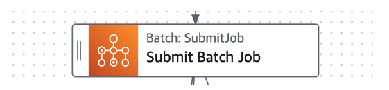 Figure 2 – The revised Step Function workflow replaced the multi-step process in Figure 1 with a single step process leveraging AWS Batch to handle all aspects of scaling EC2 resources for running models.