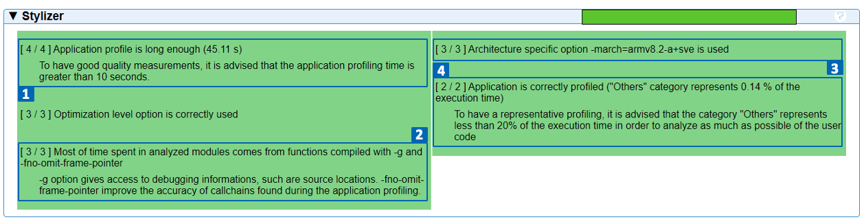Figure 2– The stylizer table now displays additional information concerning compilation flags.
