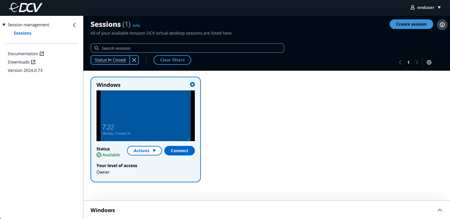 DCV Access Console is a supported AWS product you can integrate to build your own solution.