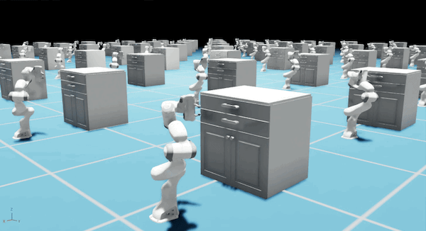 Figure 2 – Training robot arms to open a drawer