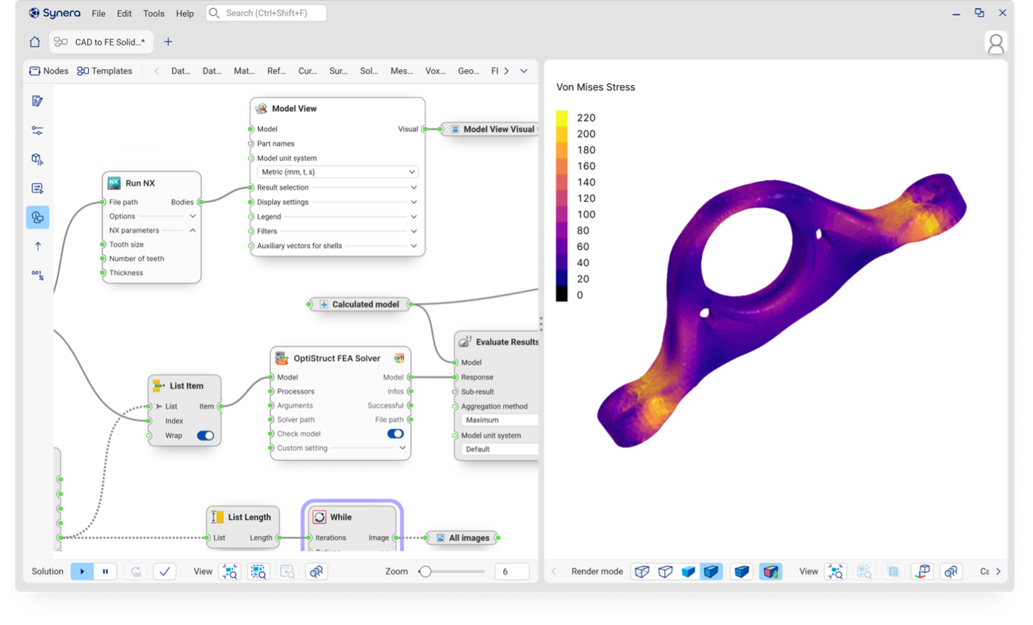 Figure 1 - Synera's visual programming environment for engineering process automation.