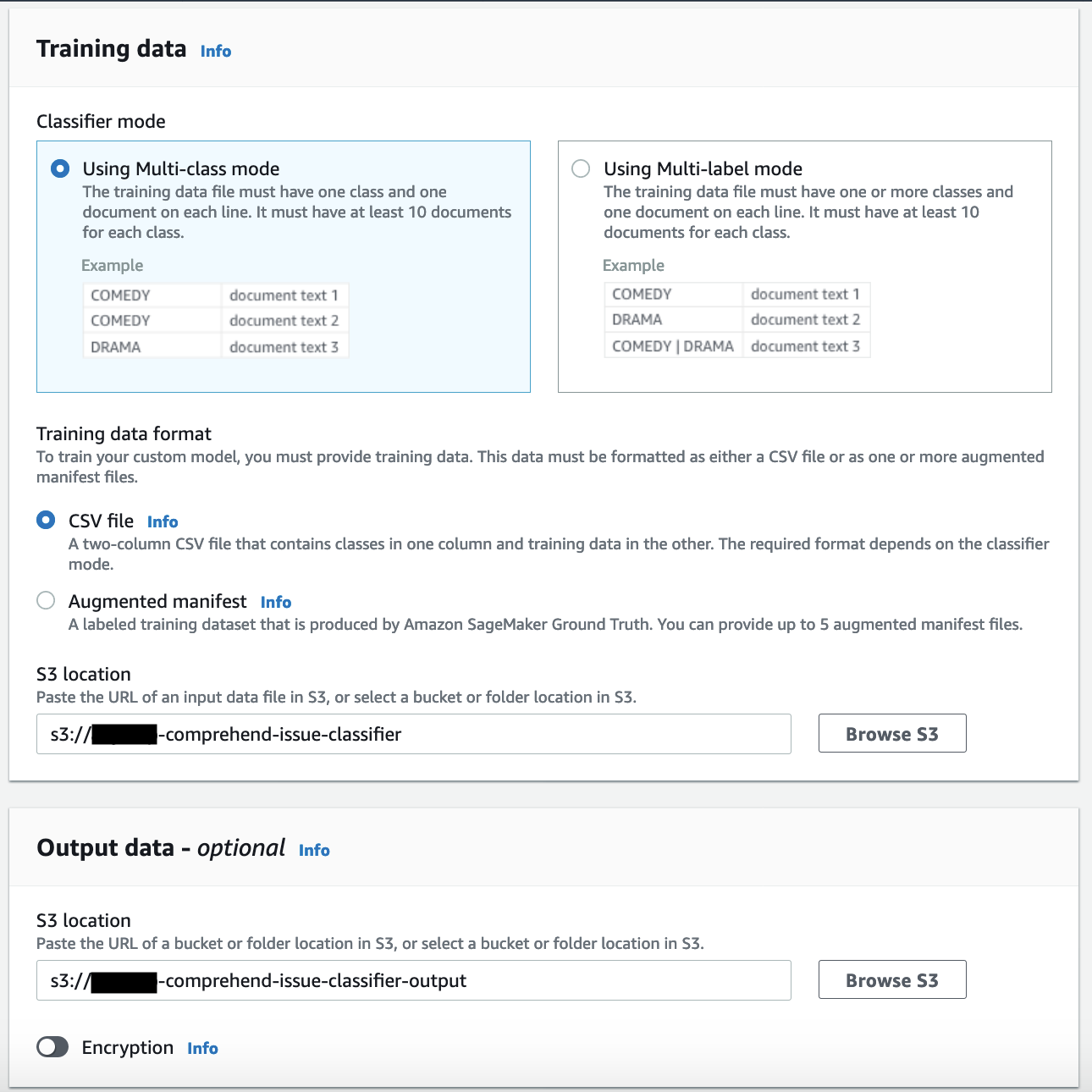 Comprehend Model Training