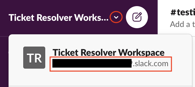 Slack workspace url